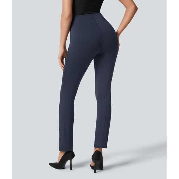 Halara Flex High Waisted Tummy Control Adjustable Hem 7/8 Pant Blue Size Large - Picture 12 of 13